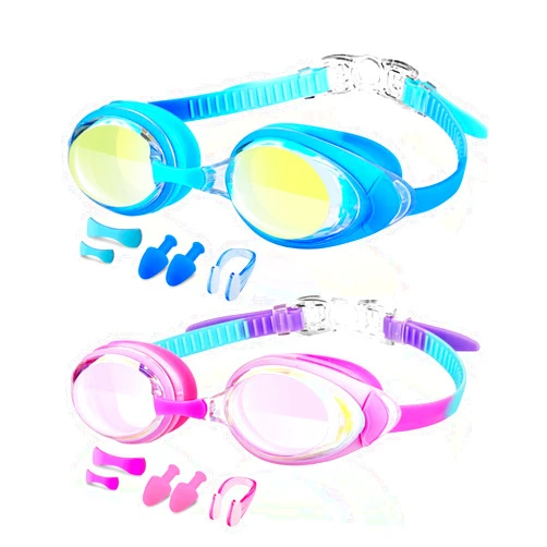 Victoper Kids Swim Goggles, 2 Pack Anti Fog&UV Swimming Goggles for Child 3-15, No Leaking Swim Goggles for Boys Girls