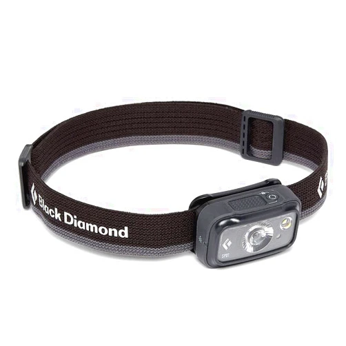 BLACK DIAMOND Spot 350 LED Headlamp (Graphite) - Waterproof and Dimmable Headlamp for Camping, Hiking, Running, with Red Light Headlamp Mode