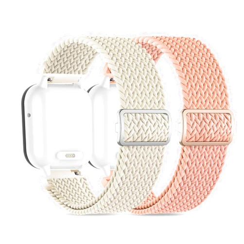 Wizvv 2 Pack Stretchy Nylon Braided Band for Kids - Compatible with Gizmo/Gabb/Cosmo JrTrack/Garmin Bounce Smart Watch - Breathable Wristband Replacement Straps for Boys and Girls