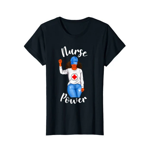 Lush Nursing Nurse Power African American Black Girl Student Nursing T-Shirt