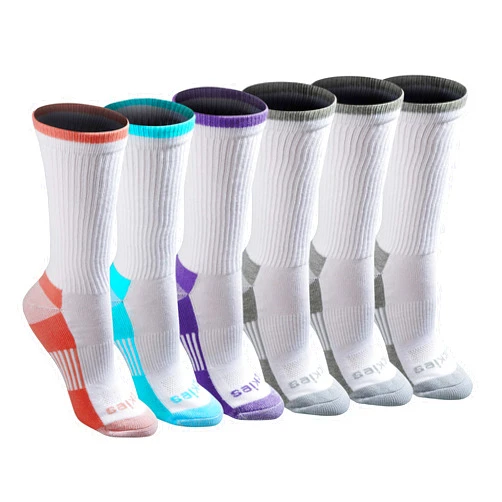 Dickies Women's Dri-Tech Essential Moisture Control Crew Socks, Available in S-XL (6, 12 Pairs)