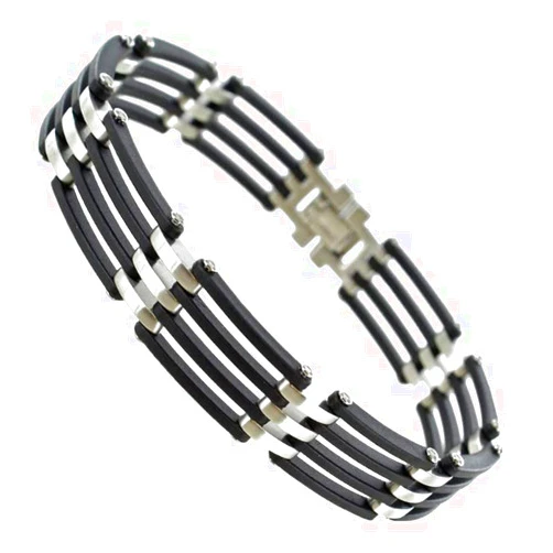 Rochet Roma R-Force Stainless Steel Black Carbon Modern Mens Bracelet