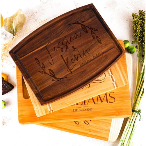 Be Burgundy Personalized Cutting Board, 11 Designs, 5 Wood Styles - Housewarming Wedding Gifts for Couple,Personalized Gifts for Mom and Dad, Grandma , Engraved Kitchen Sign