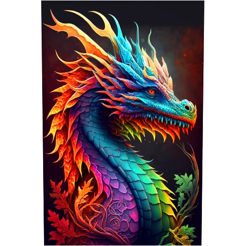 Hothostl Jigsaw Puzzle 300 Piece Wooden Puzzle Colorful Dragons Picture Family Decorations, Unique Birthday Present Suitable for Adults
