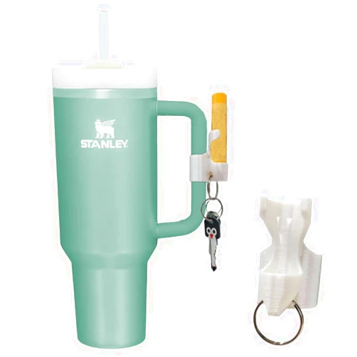 Generic G-B Stanley Cup 40 oz Tumbler Chapstick Keychain Holder - 2 in 1 Holder Fits for Stanley 40 oz Tumbler Cup - White (Stanley Cup Not Included)