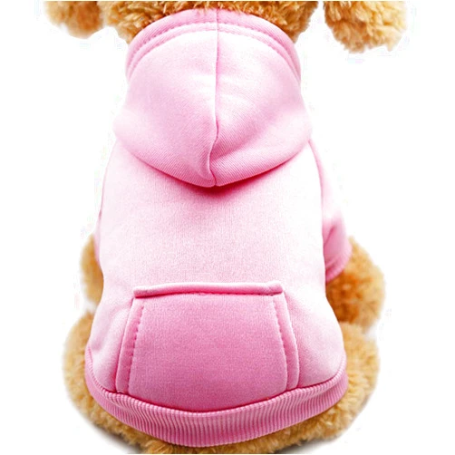 Jecikelon Winter Dog Hoodie Sweatshirts with Pockets Warm Dog Clothes for Small Dogs Chihuahua Coat Clothing Puppy Cat Custume (XX-Small, Pink)
