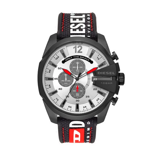 Diesel Mega Chief Stainless Steel Men's Watch with Analog or Digital Movement