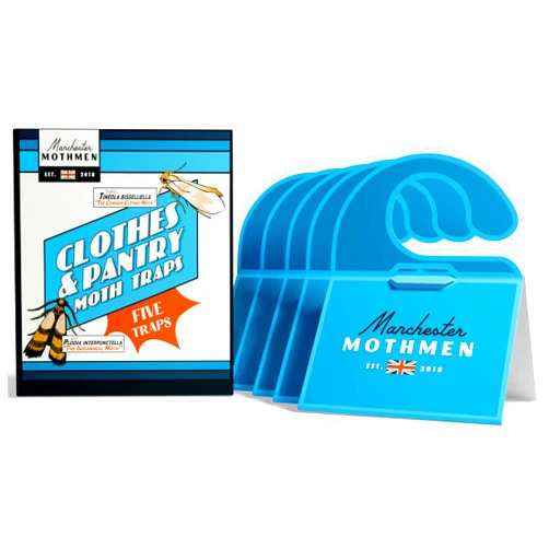 Manchester Mothmen 2-in-1 Clothing & Pantry Moth Traps for House | 5-Pack Moth Killer Indoor for Clothes, Closets & Kitchen | Indian Meal Moth Trap with Clothes Moth Pheromones