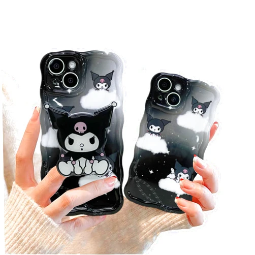 WZERTOIX Cartoon Kawaii Phone Case Compatible for iPhone 14 Pro Max, Cute Kawaii Design Shockproof Phone Case for Women Girls Gift for iPhone 14 Pro Max 6.7inch (with Stand) Black