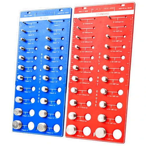 JLYLOL 44 Nut and Bolt Thread Checker, Thread Checker, Accurate Size Thread Checker, Bolt Size and Thread Gauge 22 Standard & 22 Metric, Bolt and Nut Identifier Gauge with Inch and Centimeter Ruler