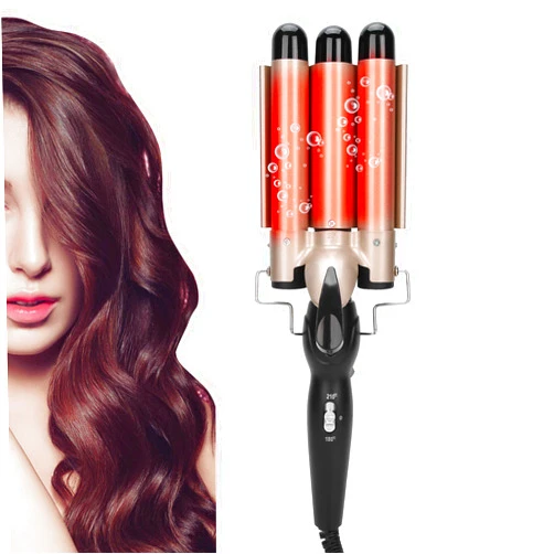 Brrnoo Flat Iron Hair Straightener Curler, 3 Triple Barrels Curling Iron Curling Irons Hair Curling Tongs Hair Waver Pearl Waving Curlers, Wave Styler Tourmaline Ceramic Hair Curler For Long/Short Hair #2