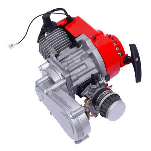 LyeXD 49CC 47CC 50CC 2 Stroke Engine Motor W/Grips&Throttle Cable, Pull Start Motor Air Cooled Racing Engine For 49CC 2 Stroke Pocket Bike, Mini Dirt Bike, ATV or Scooter