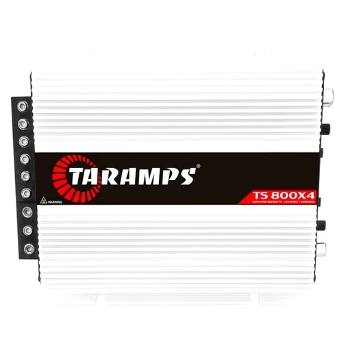 Taramp's Taramps TS 800x4 1 Ohm Multichannel Stereo Amplifier 800 Watts Rms, 4 Channels, Full Range, Car Audio Amp Digital 2 Bridged Channel, Crossover High/Low Pass, with RCA and Automatic High Level Input