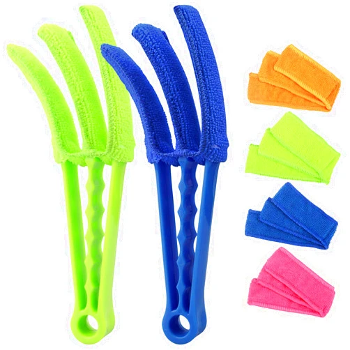 RUIMAICAN Window Blind Cleaner Duster Brush Kit 2 Pack Brush with 6 Microfiber Sleeves - Blind Cleaner Tools for Window Blinds Air Conditioner Jalousie Dust