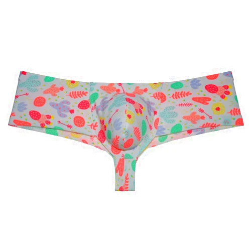 OROCOJUCO Men Cheeky Briefs Printed Body Boxer Thong Brazilian Bikini Mini Shorts Underwear Skimpy Boxers Trunks