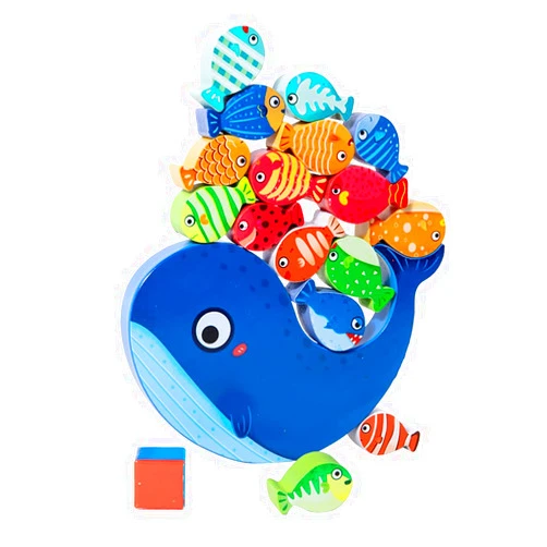 HighMount Ocean Animal Wooden Stacking Blocks Balancing Games (Ocean)