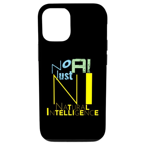 No-AI Design, Mind Power Bright & Vibrant Apparel iPhone 13 No AI Just NI Natural Intelligence, Human Creativity AI-Free Case