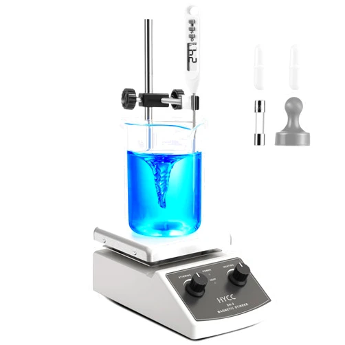 HYCC Magnetic Stirrer Hot Plate Max 520℉, 100-2000RPM Hot Plate with Magnetic Stirrer, 2000mL Magnetic Hotplate Stirrer, Magnetic Stirrer w/Thermometer, Magnetic Stir Bar, Stir Bar Retriever