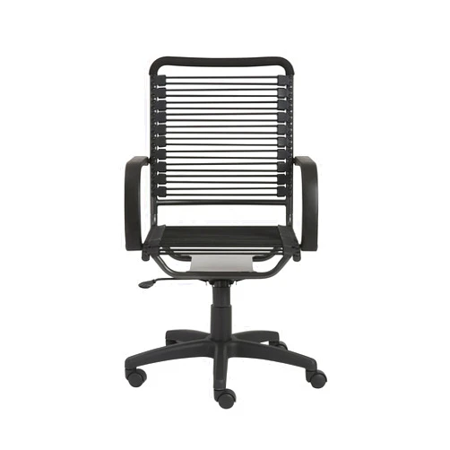 Euro Style Bungie High Back Office Chair | Two-Lock Tilt with 360° Swivel | Adjustable Height | Suitable for Home Spaces and Business Settings | Black with Graphite Black Frame and Black Base