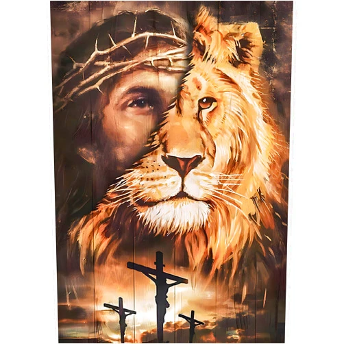 SENQAO Lion Diamond Painting Kits for Adults, Lion & Jesus Diamond Painting DIY 5D Diamond Painting Animal Lion Diamond Art Kits Picture for Home Wall Decor 30x40cm