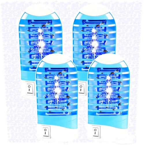 CXIENAOY Bug Zapper Plug in (4 Pack) Indoor Mosquito Zappers Electronic Fly Trap & Mosquito Light Catcher, Indoor Bug Light Gnat Control for Home, Bedroom and Kitchen - Automatic Flying Insect Device