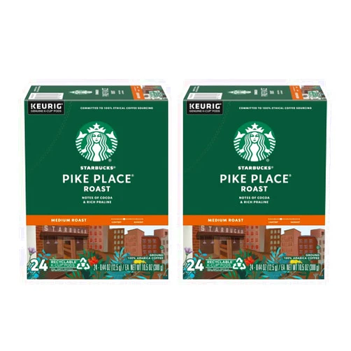 Starbucks Pike Place Roast, K-Cup Portion Pack for Keurig K-Cup Brewers, 24 K-Cups (Pack of 2)