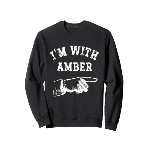 Yonkboyz Apparel I'm With Amber Funny Personalized Matching Buddy Sweatshirt