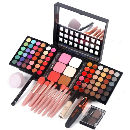 MARBUROLY Full Makeup Kit with Applicator - 78 Color Cosmetic Gift Set Include Eyeshadow/Lipstick/Blush/Contour/Concealer, Mascara, Lip Liner, Eyeshadow Primer, Eyebrow Powder, Sponge and 8pcs Makeup Brush