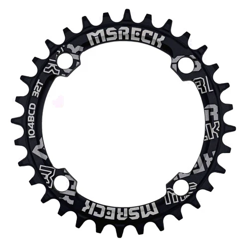 MSRECK Round Oval Chainring 104 BCD 32T 34T 36T 38T 40T 42T 44T 46T 48T 50T 52T Narrow Wide Single Chain Ring for Road Bikes, Mountain Bikes, BMX MTB Bike