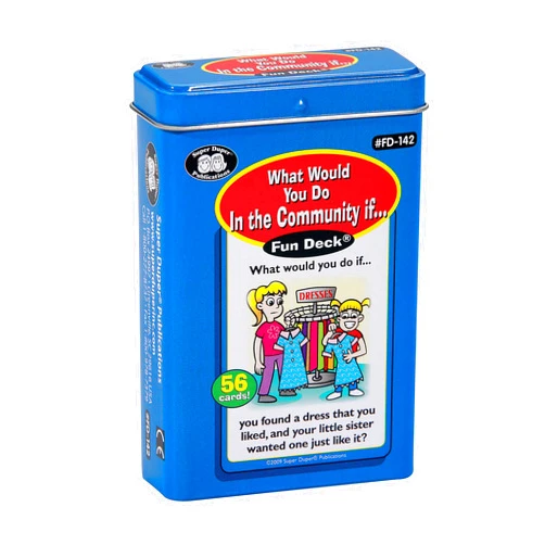 Super Duper Publications | What Would You Do in The Community If… Fun Deck | Social Skills Flash Cards | Educational Learning Materials for Children