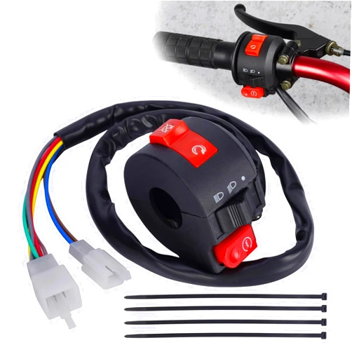 JIAYAN Left Kill Light Starter Switch 8 Wire 3-Function for Taotao SunL Peace Eagle RoKeta ICEbear Yamoto Jetmoto Kazuma Vitacci Chinese 50cc 70 cc 90cc 110cc 125cc 150cc 4 Wheelers ATV Parts