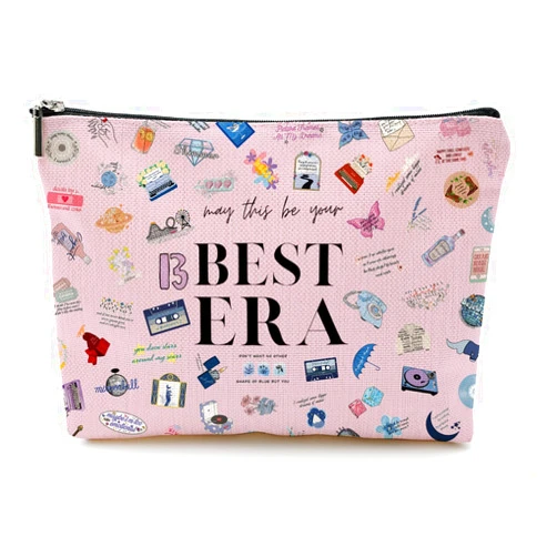 QualityLife The Best Era Pink Makeup Bag Singer Merch for Taylor Fans,Womens Birthday Gifts Mother's Day Nurse Gift Graduation Gift for Music Lovers Swiftes