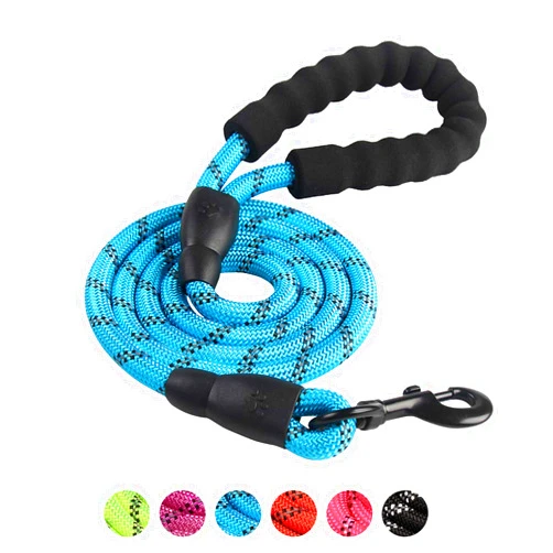 Assby Dog Leash Multicolor Reflective Nylon Round Rope Medium Large Dog Leash Blue