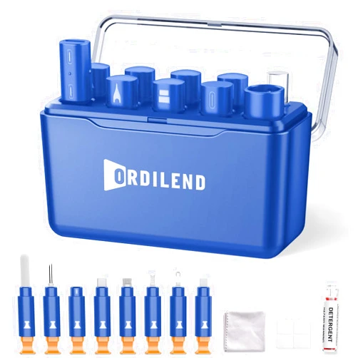 Ordilend iPhone Cleaning Kit for Charging Port Cleaner, Multi-Tool iPhone Cleaner Repair Lightning Cables, Phone Cleaning Kit for iPhone,i Pad,Connectors, Speaker, Airpod Cleaner Kit, Dark Blue