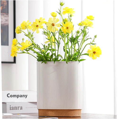 hjn White Ceramic Vase for Home Decor Flower Vase for Centerpiece White Vase for Living Room/Table/Countertop/Home Decor/Kitchen/Office-Height 8
