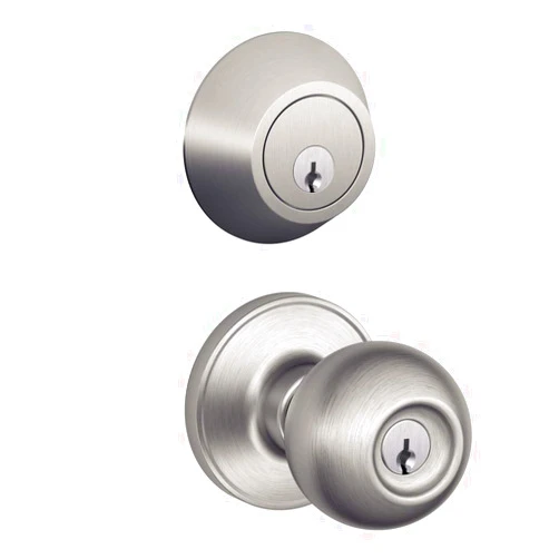 Schlage JC60 V CNA 630 Single Cylinder Keyed Entry Lock Deadbolt, Stainless Steel