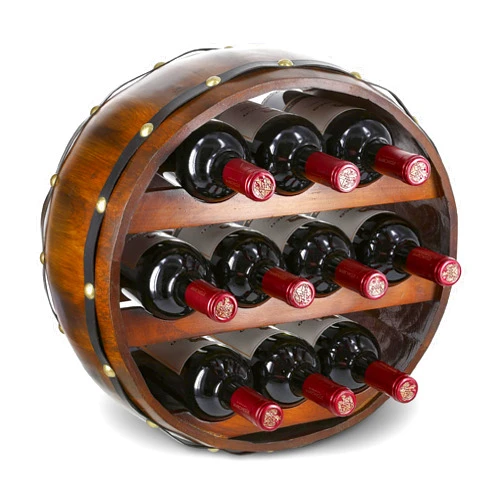 CoTa Global Barrell Wine Rack - Vintage Wall Mounted Barrel Wine Holder for 10 Wine Bottles, Decorative Wall Mounted Bottle Rack, Vintage Wall Wine Storage Shelf Organizer for Wine Bar and Home Décor