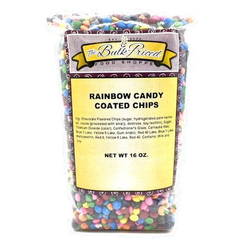 The Bulk-Priced Food Shoppe Rainbow Candy Coated Chocolate Chips, Bulk Size (1 lb. Resealable Zip Lock Stand Up Bag)