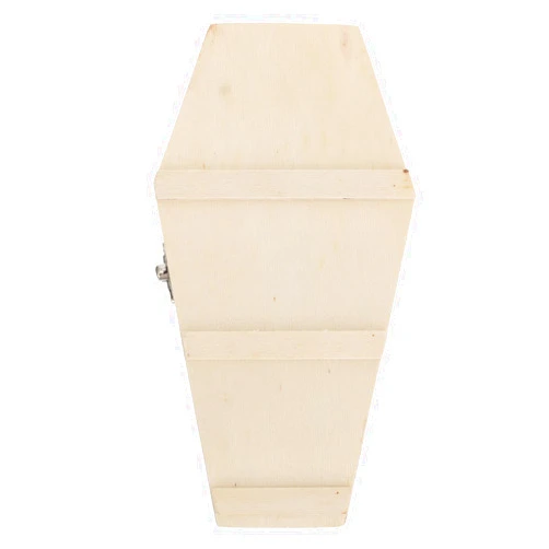 NUOBESTY 1pc Unfinished Wood Coffin Shaped Box Unfinished Wooden Coffin Ring Box Unfinished Wood Funeral Coffins for Party Favor Jewelry