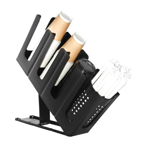 Generic Cup Holder Lid Dispenser with Straw Organizer,4 Compartment 7 Adjusting,Cup Storage Organizer for Breakroom Countertop Coffee Station Bar Restaurant
