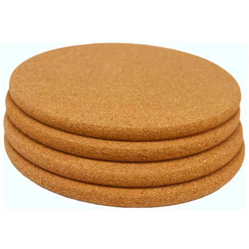 HillSpring Round Cork Trivets, 7.5 Inches Heat Cork Trivets for Hot Dishes, Pots and Pans, Plant Trivets, 4-Pack