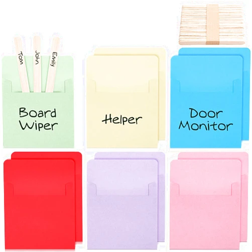 TaoBary 86 Pieces Class Jobs Pocket Chart for Classroom, Bulletin Board for Teacher's Helper, Class Management Educational Pocket Chart with Teacher Must Haves Classroom Supplies(Multi Colors)