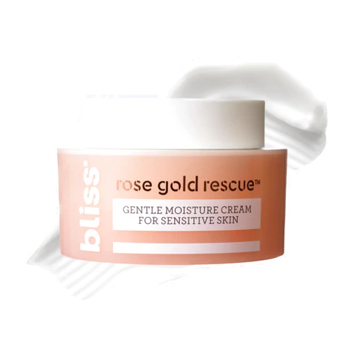 Bliss Rose Gold Rescue Moisturizer - 1.5 Oz - Gentle Face Cream - Soothing Rose Water & Nourishing Colloidal Gold for Sensitive Skin - Fragrance-Free - Clean - Vegan & Cruelty-Free