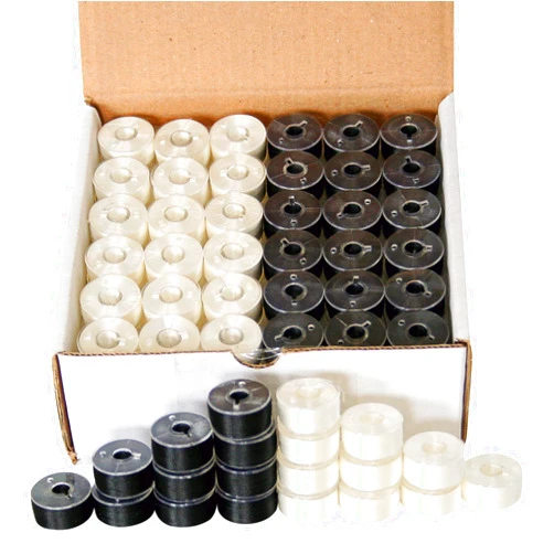ThreadNanny 144 Black & White Pre-Wound Bobbins for Brother Embroidery Machines Compatible with PE-700, PE700II, PE-750D, PE-770, PE-780D, Innovis 1000, Innovis 1200, Innovis 1250D and New Babylock Ellure, Emore