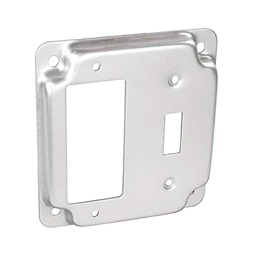 NA Industries 4 Inch Finished Square Cover, Raised 1/2 Inch - Toggle & Decora/GFCI Receptacle