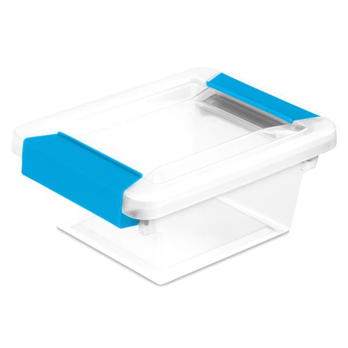 STERILITE Mini Clip Box Clear Base & Lid Aquarium Blue Latches