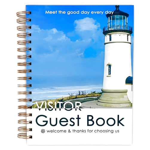 CKMOREL Visitor Guest Book for Airbnb, Vacation Home, Vacation Rentals, Beach House, Register Book - Sign in Log Book with Spiral Welcome Hardcover - 160 Guests Total