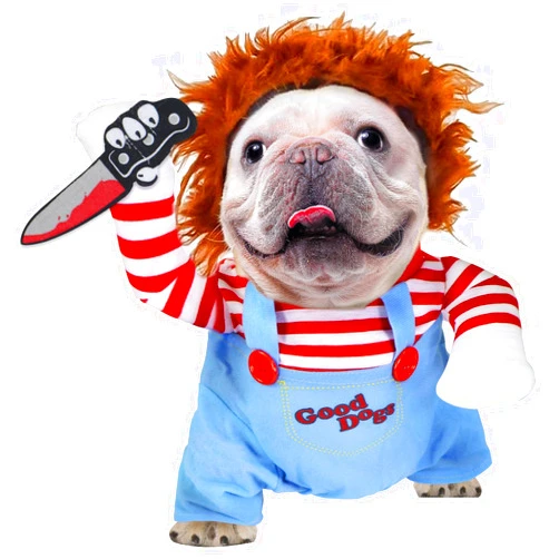 GOYOSWA Dog Halloween Costumes, Pet Deadly Doll Dog Costume Funny Dog Costumes Dog Halloween Costume Clothes for Small Medium Large Extra Large Dogs Pets (Medium)