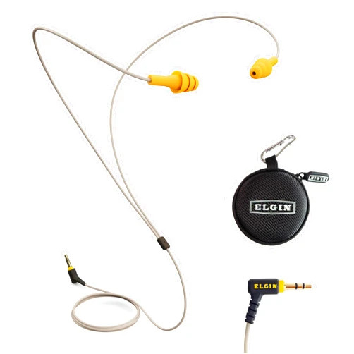 Elgin Ruckus Earplug Earbuds | OSHA Compliant Noise Reduction in-Ear Headphones : Isolating Ear Plug Earphones Orange