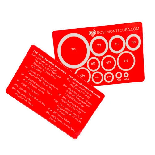Rosemont Scuba Scuba Diving O-Ring Sizing Guide & Reference Chart - Covers The 12 Most Common Diving O-Rings